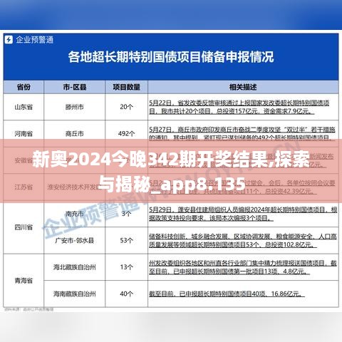 新奥2024今晚342期开奖结果,探索与揭秘_app8.135