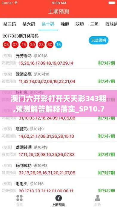 澳门六开彩打开天天彩343期,预测解答解释落实_SP10.749