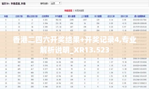 香港二四六开奖结果+开奖记录4,专业解析说明_XR13.523