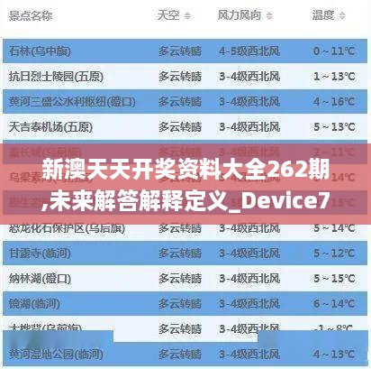 新澳天天开奖资料大全262期,未来解答解释定义_Device7.666