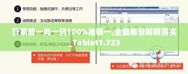 管家婆一肖一码100%准确一,全面解答解释落实_Tablet1.723