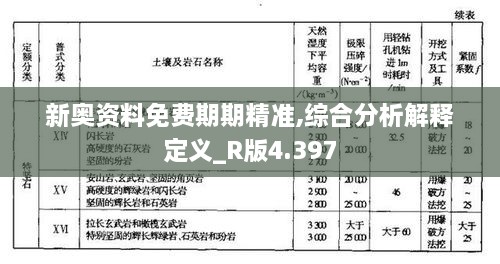 新奥资料免费期期精准,综合分析解释定义_R版4.397