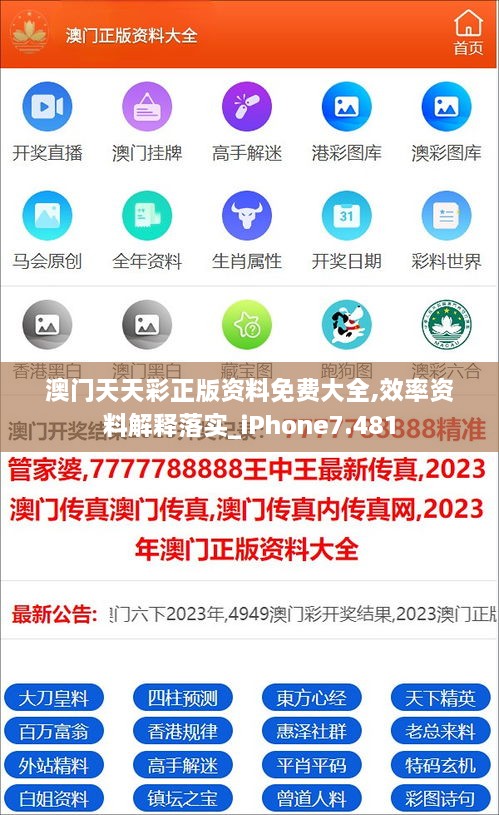 澳门天天彩正版资料免费大全,效率资料解释落实_iPhone7.481