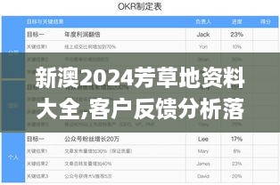 新澳2024芳草地资料大全,客户反馈分析落实_工具版10.957