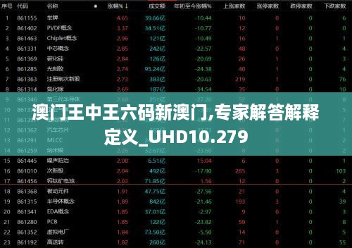 澳门王中王六码新澳门,专家解答解释定义_UHD10.279