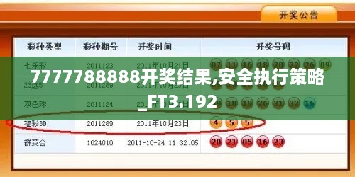 7777788888开奖结果,安全执行策略_FT3.192