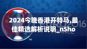 2024今晚香港开特马,最佳精选解析说明_nShop4.505