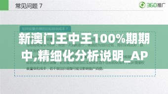 新澳门王中王100%期期中,精细化分析说明_AP11.563