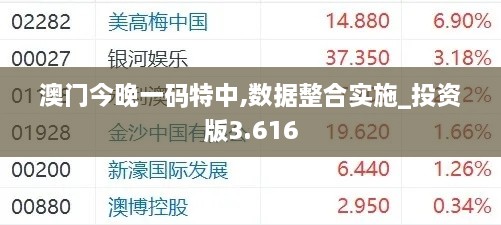 澳门今晚一码特中,数据整合实施_投资版3.616