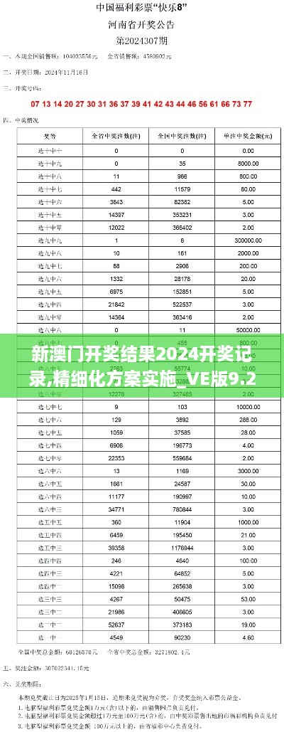 新澳门开奖结果2024开奖记录,精细化方案实施_VE版9.281