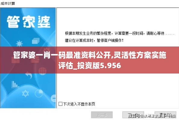 管家婆一肖一码最准资料公开,灵活性方案实施评估_投资版5.956