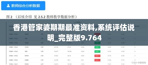 香港管家婆期期最准资料,系统评估说明_完整版9.764