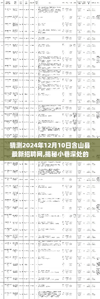 含山县未来招聘网探秘之旅，小巷深处的宝藏与特色小店展望（含山县最新招聘网预测）