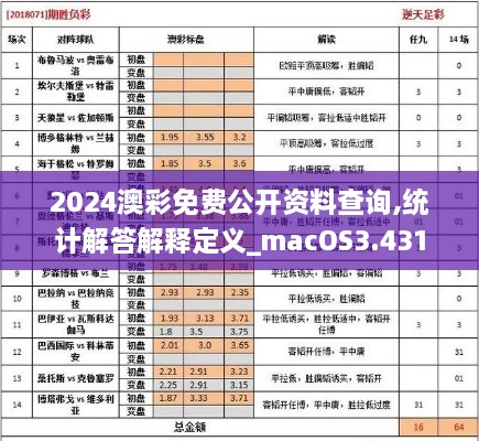 2024澳彩免费公开资料查询,统计解答解释定义_macOS3.431