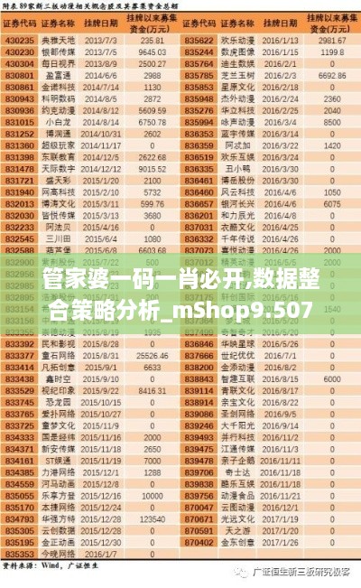 管家婆一码一肖必开,数据整合策略分析_mShop9.507