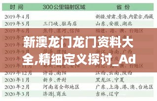 新澳龙门龙门资料大全,精细定义探讨_Advance1.491