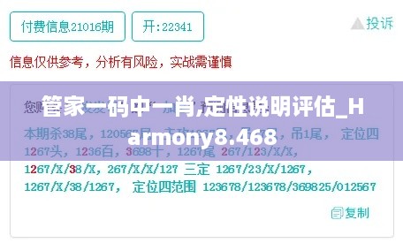 管家一码中一肖,定性说明评估_Harmony8.468