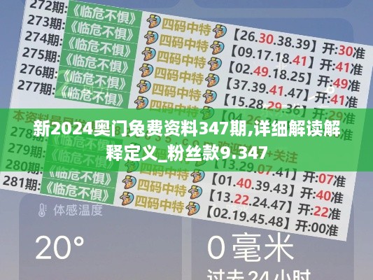 新2024奥门兔费资料347期,详细解读解释定义_粉丝款9.347