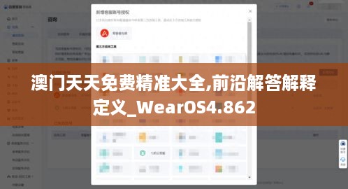 澳门天天免费精准大全,前沿解答解释定义_WearOS4.862