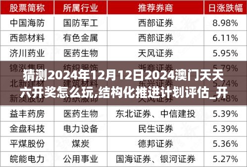 猜测2024年12月12日2024澳门天天六开奖怎么玩,结构化推进计划评估_开发版4.832