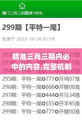 精准三肖三期内必中的内容,完整机制评估_set9.952