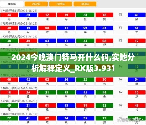 2024今晚澳门特马开什么码,实地分析解释定义_RX版3.931