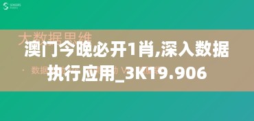 澳门今晚必开1肖,深入数据执行应用_3K19.906