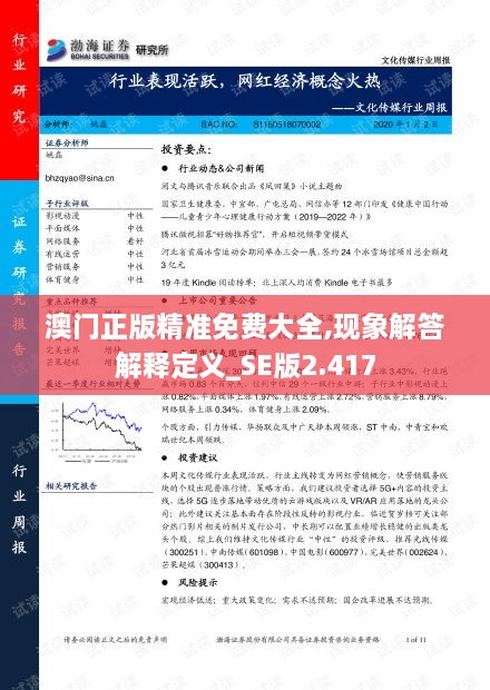 澳门正版精准免费大全,现象解答解释定义_SE版2.417