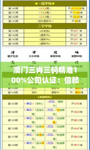 澳门三肖三码精准100%公司认证：信赖是根基，精准是桥樑