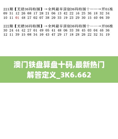 澳门铁盘算盘十码,最新热门解答定义_3K6.662