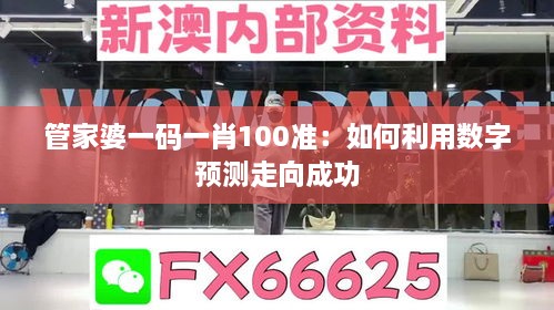 管家婆一码一肖100准：如何利用数字预测走向成功