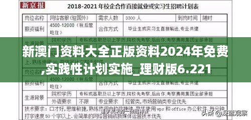 新澳门资料大全正版资料2024年免费,实践性计划实施_理财版6.221