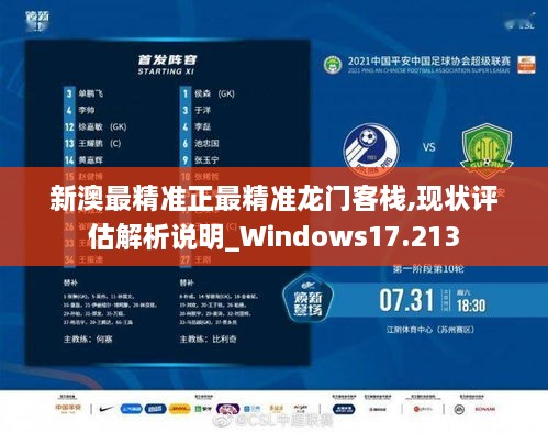 新澳最精准正最精准龙门客栈,现状评估解析说明_Windows17.213