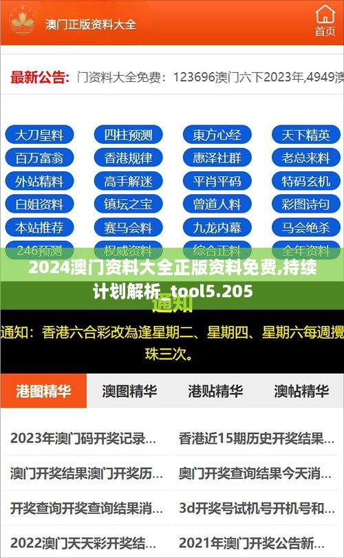 2024澳门资料大全正版资料免费,持续计划解析_tool5.205