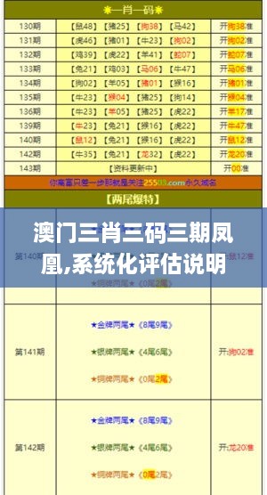 澳门三肖三码三期凤凰,系统化评估说明_复刻款1.745