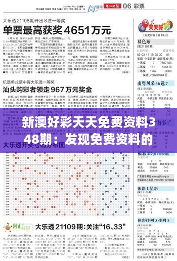 新澳好彩天天免费资料348期：发现免费资料的潜在盈利点