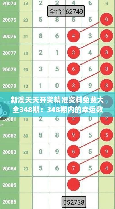 新澳天天开奖精准资料免费大全348期：348期内的幸运数字揭秘