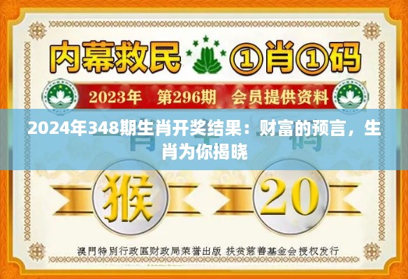 2024年348期生肖开奖结果：财富的预言，生肖为你揭晓