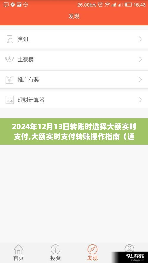 大额实时支付转账操作指南，从初学者到进阶用户的详细教程——以2024年12月13日转账为例