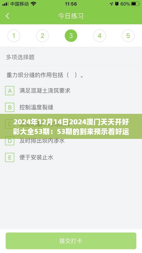 2024年12月14日2024澳门天天开好彩大全53期：53期的到来预示着好运连连