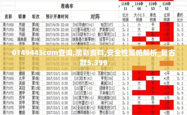 0149443cσm查询,澳彩资料,安全性策略解析_复古款5.399