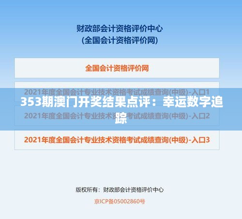 353期澳门开奖结果点评：幸运数字追踪