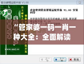 “管家婆一码一肖一种大全：全面解读店铺财务与库存管理核心技巧”