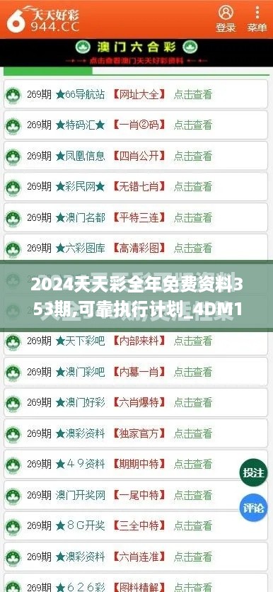 2024天天彩全年免费资料353期,可靠执行计划_4DM18.623