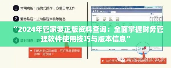 “2024年管家婆正版资料查询：全面掌握财务管理软件使用技巧与版本信息”