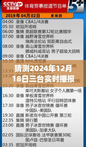 如何预测并获取2024年三台实时播报节目表，详细步骤指南及猜测节目表预告分析。