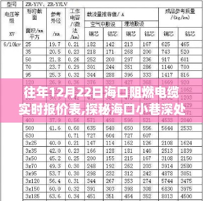 揭秘海口小巷深处的电缆报价秘境，往年12月22日阻燃电缆实时报价表全解析