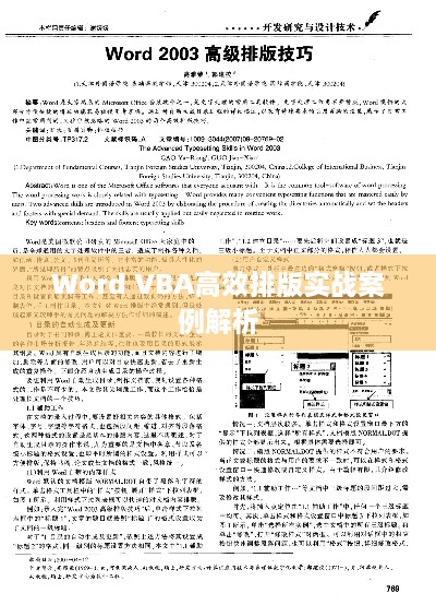 Word VBA高效排版实战案例解析