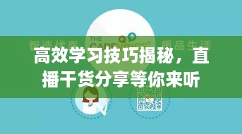 高效学习技巧揭秘，直播干货分享等你来听