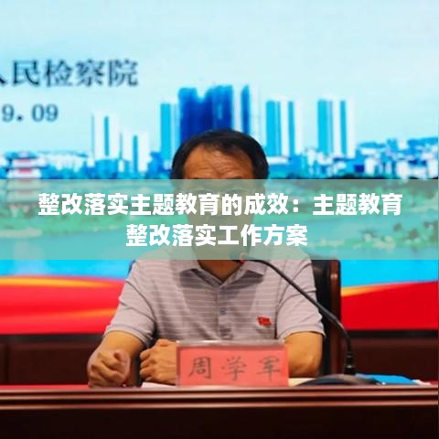 整改落实主题教育的成效：主题教育整改落实工作方案 